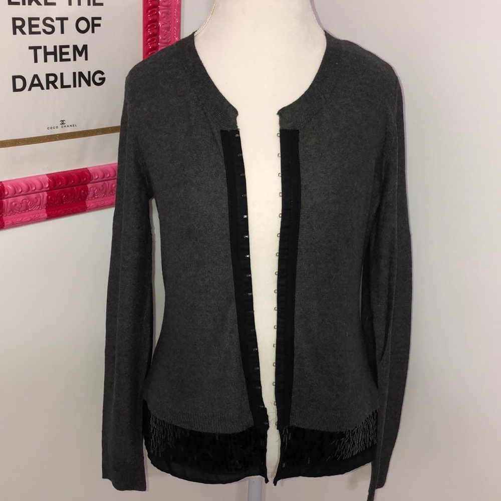 Simply Vera Wang Cardigan hookeye sequin/chiffon M